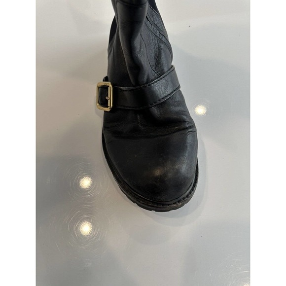 Marc by Marc Jacobs -Tall Flat Black Boots Genuine Leather Sz 37.5 US 7 - Picture 12 of 13